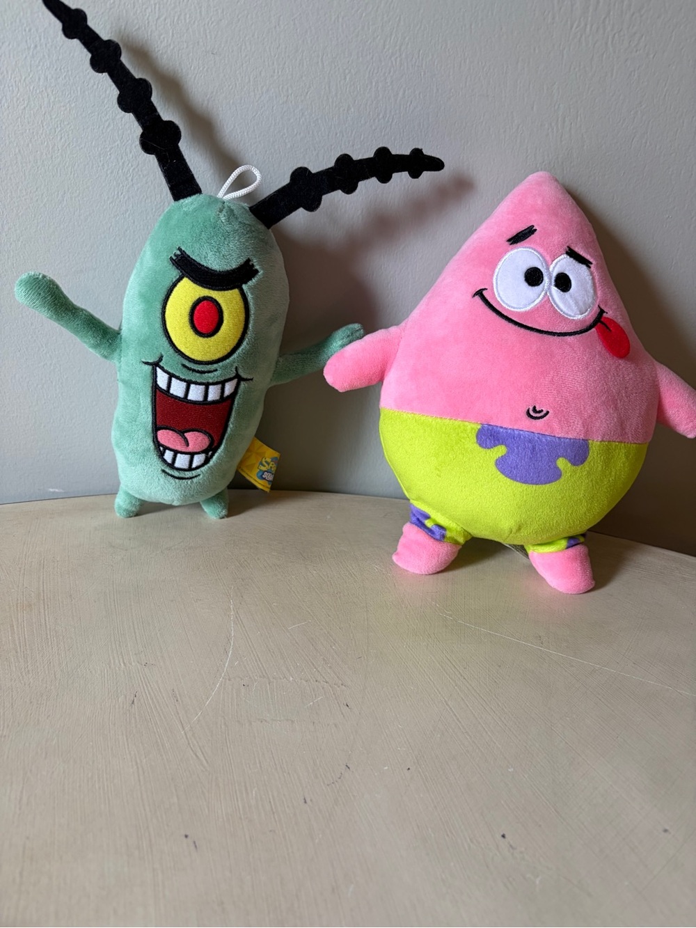 SpongeBob Squarepants Pink Patrick & Green Plankton Plush Set